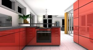 Moderne luxe keuken met hoogwaardige materialen, geavanceerde apparatuur en elegant design, hart van het huis voor culinaire